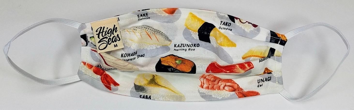 Sushi Face Mask  Made in USA of 100% Cotton